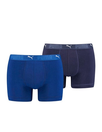 Puma Sport Cotton Trans Dry Trunk, 2-Pack, Navy & Blue product photo