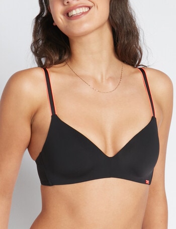 Me By Bendon Hold Me Wirefree Bra, Black & Neon, A-DD product photo