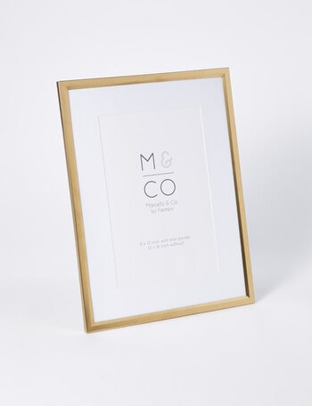 M&Co Metal Gallery Frame, Brass, 12x16"/8x12" product photo