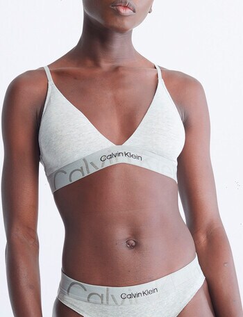 Calvin Klein Embossed Icon Cotton Light Lined Triangle Bralette, Grey Heather product photo