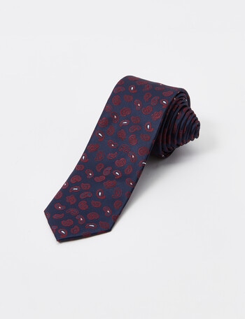 Laidlaw + Leeds Paisley Tie, 7cm, Navy product photo
