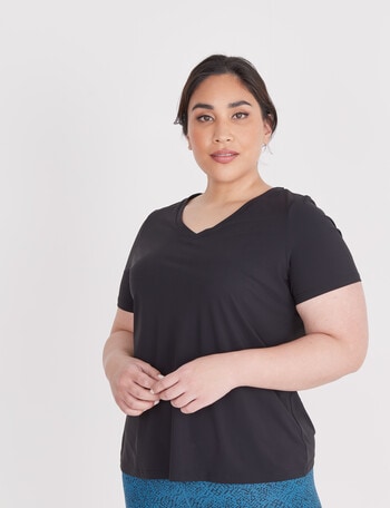 Superfit Curve Tulip Crossover Back Active Tee, Black product photo