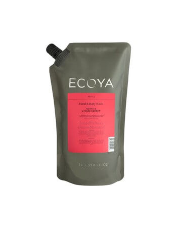 Ecoya Guava & Lychee Sorbet Wash Refill, 1L product photo
