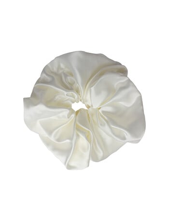 Mae Elastic Scrunchie, Extra Large, Satin White product photo