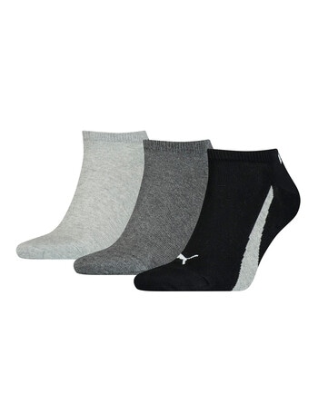Puma Lifestyle Sneaker Sock, 3-Pack, Black & Grey product photo