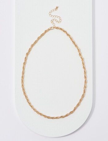 Whistle Accessories Twisted Rope Necklace, Imitation Gold product photo