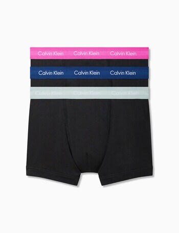 Calvin Klein Cotton Stretch Medium Rise Trunk, 3-Pack, Black product photo