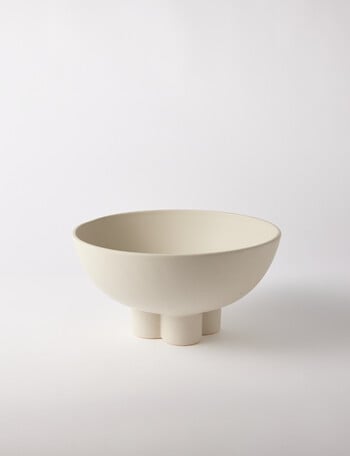 M&Co Sclupted Bowl, Medium, Stone product photo