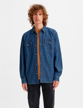 Levis Relaxed Fit Western Shirt, Indigo product photo