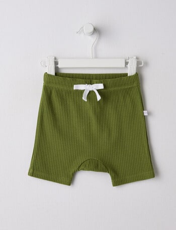 Teeny Weeny Rib Shorts, Swamp Green product photo