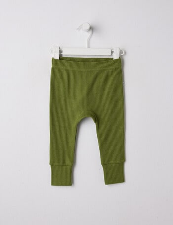Teeny Weeny Rib Pants, Swamp Green product photo
