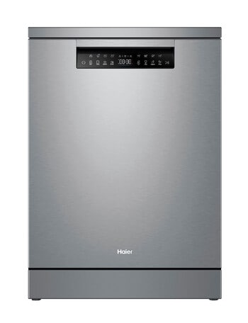 Haier Freestanding Dishwasher with Steam, Satina, HDW15F3S1 product photo