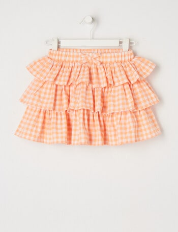 Mac & Ellie Gingham Ra Ra Skirt, Mandarin product photo