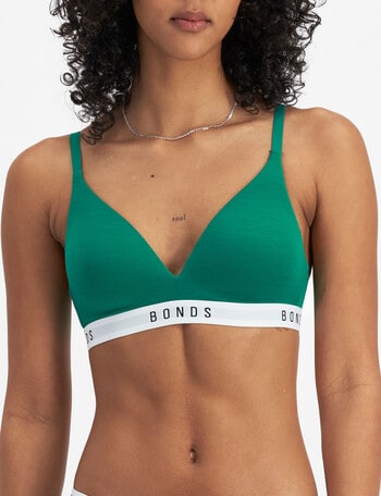 Bonds Originals Triangle Soft Cup Bra, Heritage Kelly Green, A-DD product photo