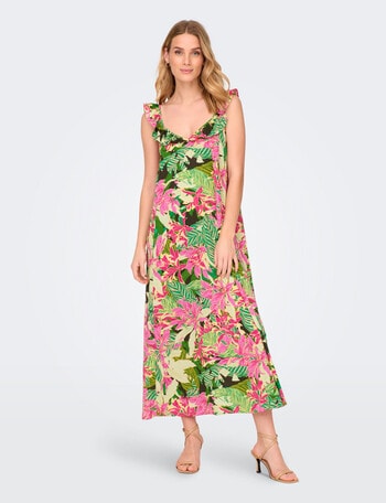 ONLY Zora Life Strap Allie Midi Dress, Forest Night product photo