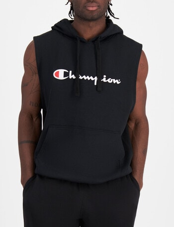 Champion Script Muscle Hoodie, Black product photo