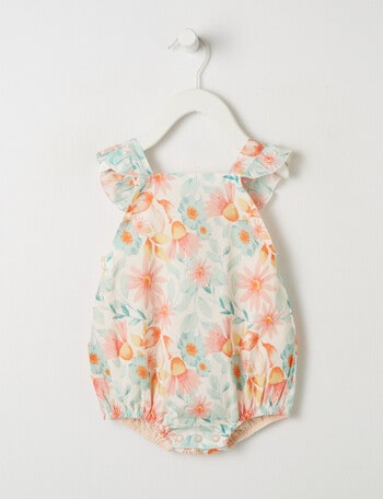 Teeny Weeny Summertime Cotton Voile Romper, Bright Flower product photo
