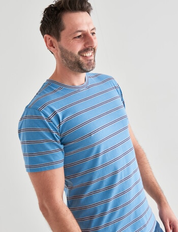 Chisel Ultimate Stripe Crew Tee, Mid Blue product photo