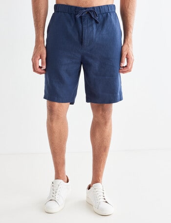 Gasoline Linen Shorts, Slate product photo