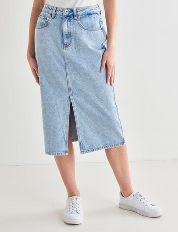 Denim Republic Midi Skirt, Light Blue product photo