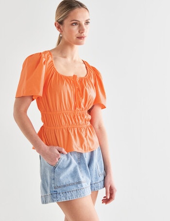 Mineral Gia Woven Top, Nectarine product photo
