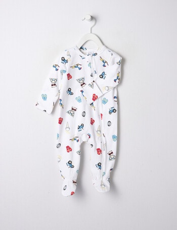 Teeny Weeny Sleep Kwiana Sleepsuit, White product photo