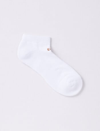 DS Socks Coolmax Cotton Cushion Sole Sport Anklet, White product photo