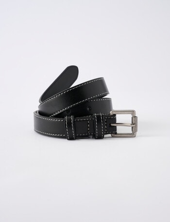 Whistle Accessories Contrast Stitching Belt, Black product photo