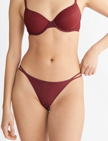 Calvin Klein Sheer Marquisette String Thong, Tawny Port product photo