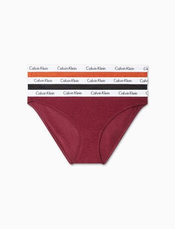 Calvin Klein Carousel Bikini, 3-Pack, Gingerbread, Black & Tawny Port, XS-XL product photo