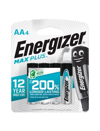 Energizer Max Plus Advanced AA Battery, 4-Pack product photo
