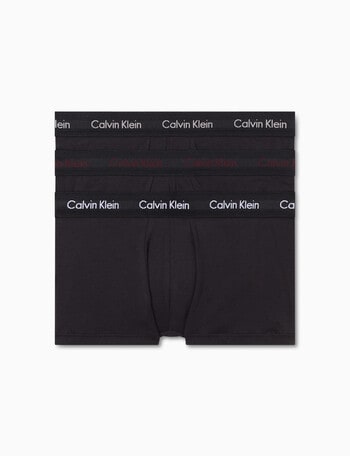 Calvin Klein Engineered Low Rise Cotton Stretch Trunk, 3-Pack, Black product photo