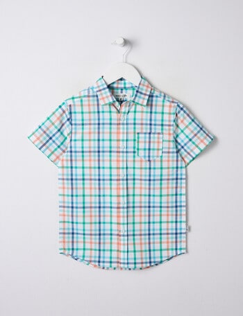 Mac & Ellie Check Short Sleeve Shirt, Blue & Orange product photo