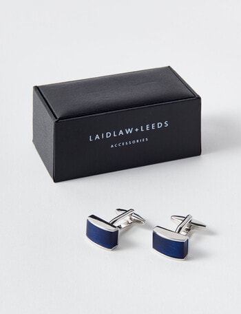 Laidlaw + Leeds Cufflinks, Silver Sapphire product photo