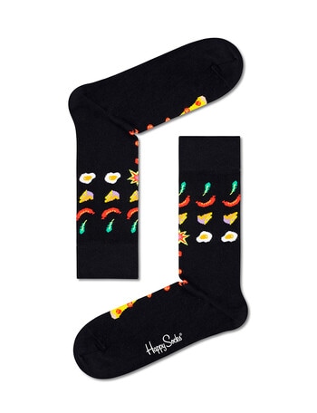 Happy Socks Pizza Invaders Sock, Black product photo