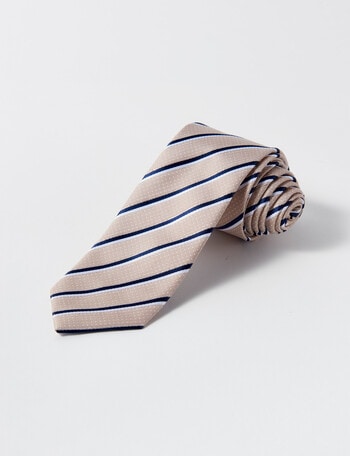 Laidlaw + Leeds Fancy Stripe Tie 7cm, Sand product photo