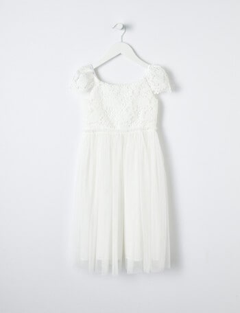 Mac & Ellie Formal Maisie Lace Tulle Dress, Vanilla product photo