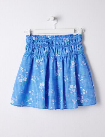 Switch Floral Shirred Waist Skirt, Cobalt product photo