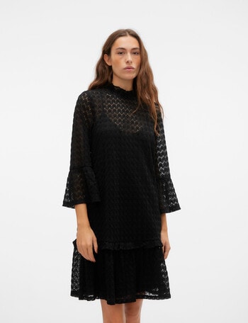 Vero Moda Becca 3/4 Sleeve Lace Dress, Black product photo