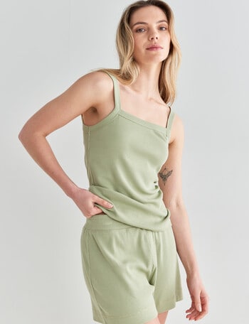 Mineral Lounge Rib Scoop Tank Top, Sage product photo