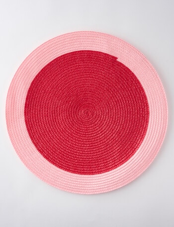 Amy Piper Duo Placemat, 39cm, Red & Pink product photo
