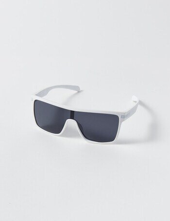 Gasoline Oversized Sunglasses, White product photo