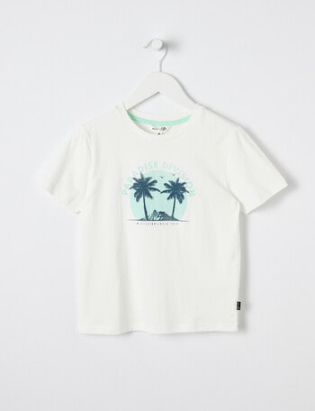 Mac & Ellie Paradise Palm Short Sleeve Tee, White product photo
