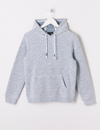No Issue Textured Hoodie, Blue & White product photo
