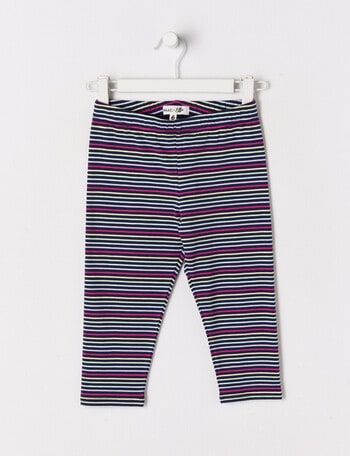 Mac & Ellie Rainbow Stripe 3/4 Legging, Navy product photo
