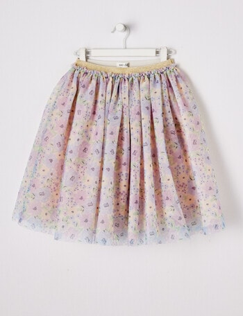 Mac & Ellie Tulle Floral Skirt, Dusky Pink product photo