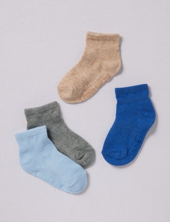 Underworks Stay On Mid Crew Socks, 4-Pack, Neutral product photo