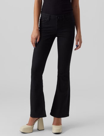 Vero Moda Scarlet Mid Rise Flared Jeans, Blue product photo