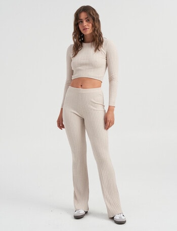 ONLY Jenna Life Knit Flare Pants, Pumice Stone product photo
