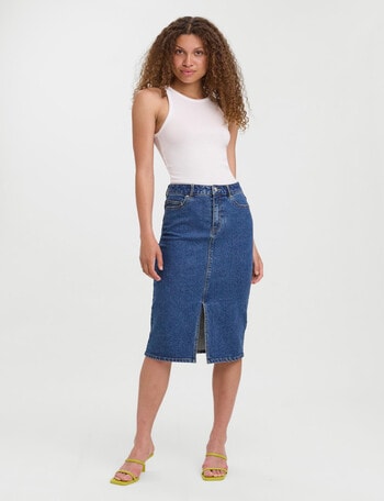 Vero Moda Denim Line Skirt, Medium Blue Denim product photo